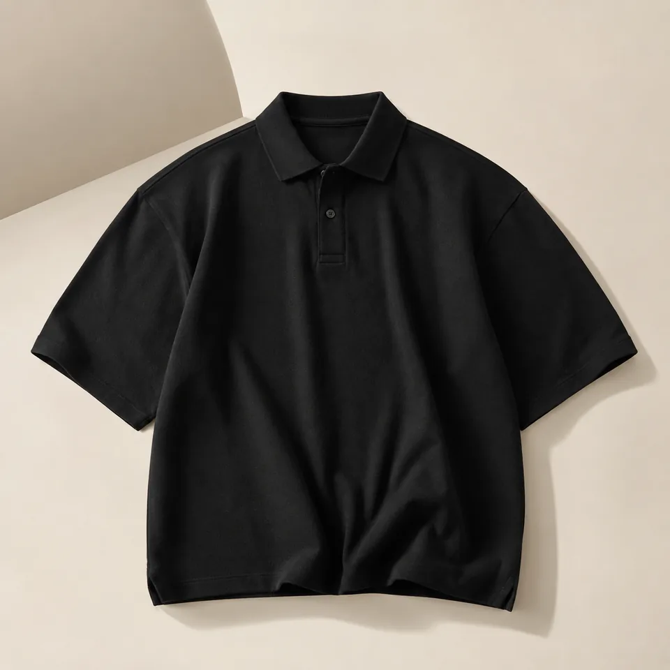Polo oversize negro en catálogo de moda Kipay